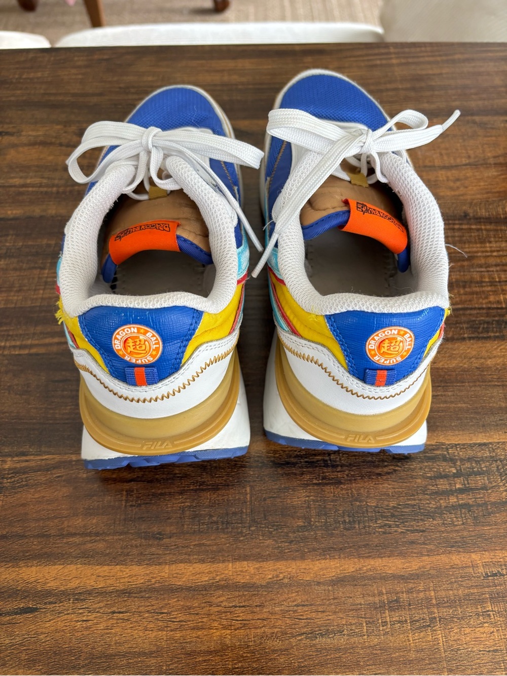 Fila Mens Blue White Yellow Orange Retro Athletic Sneakers